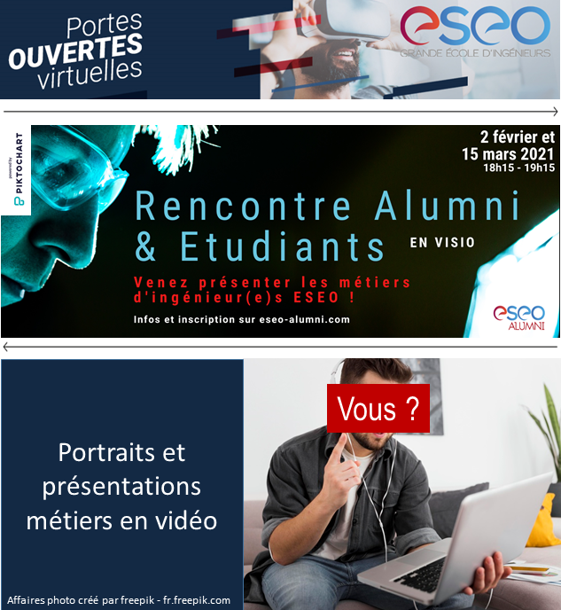 Portes ouvertes ESEO, Rencontres Alumni et étudiants, vidéos métier et portrait